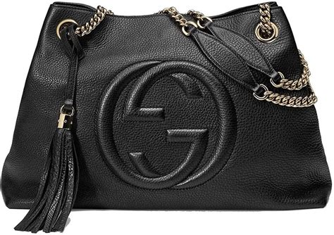 shopper gucci con charm|gucci black leather handbags.